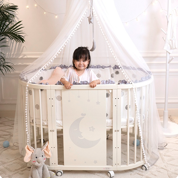 Search engine optimization Unrelenting Ideal 5 in 1 functional beech solid wood cot Baby crib