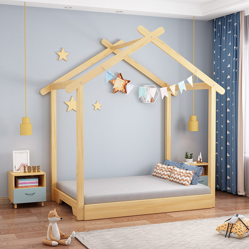 Cute wooden house type children's bed.jpg
