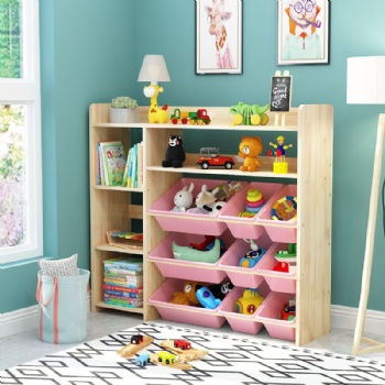 Wooden Bookcase Kids Magazine Book Shelf