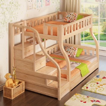 Children wooden bunk bed