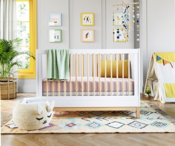Baby solid wood pine cot bed,multifunctional baby bed crib